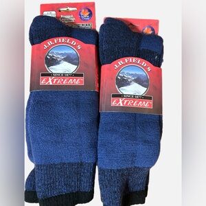 NEW J.B. Field’s Extreme Wool Socks Denim Blue | 2-Pair Pack | Unisex Large